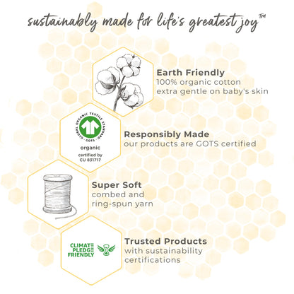 Burt's Bees Baby - Bibs, 5-Pack Lap-Shoulder Drool Cloths, 100% Organic Cotton with Absorbent Terry Towel Backing (Hello Moon!)