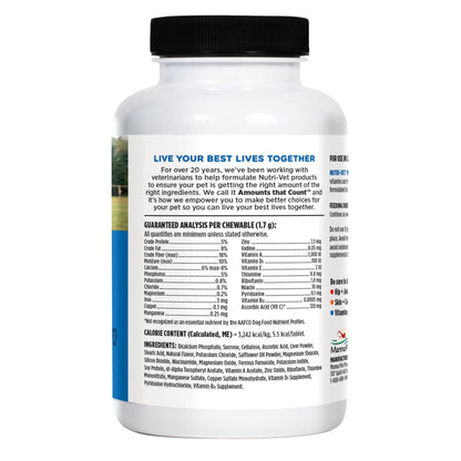 Nutri-Vet Multi-Vite Chewables for Adult Dogs, Daily Vitamin and Mineral Support, Potent Antioxidants, Supports a Balanced Diet, 120 Count