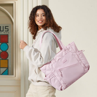 LOVEVOOK Tote Bag for Women, Puffer Bag and Work Bags with Zipper for Travel, Daily, School, Quilted Nurse Shoulder, 2pcs