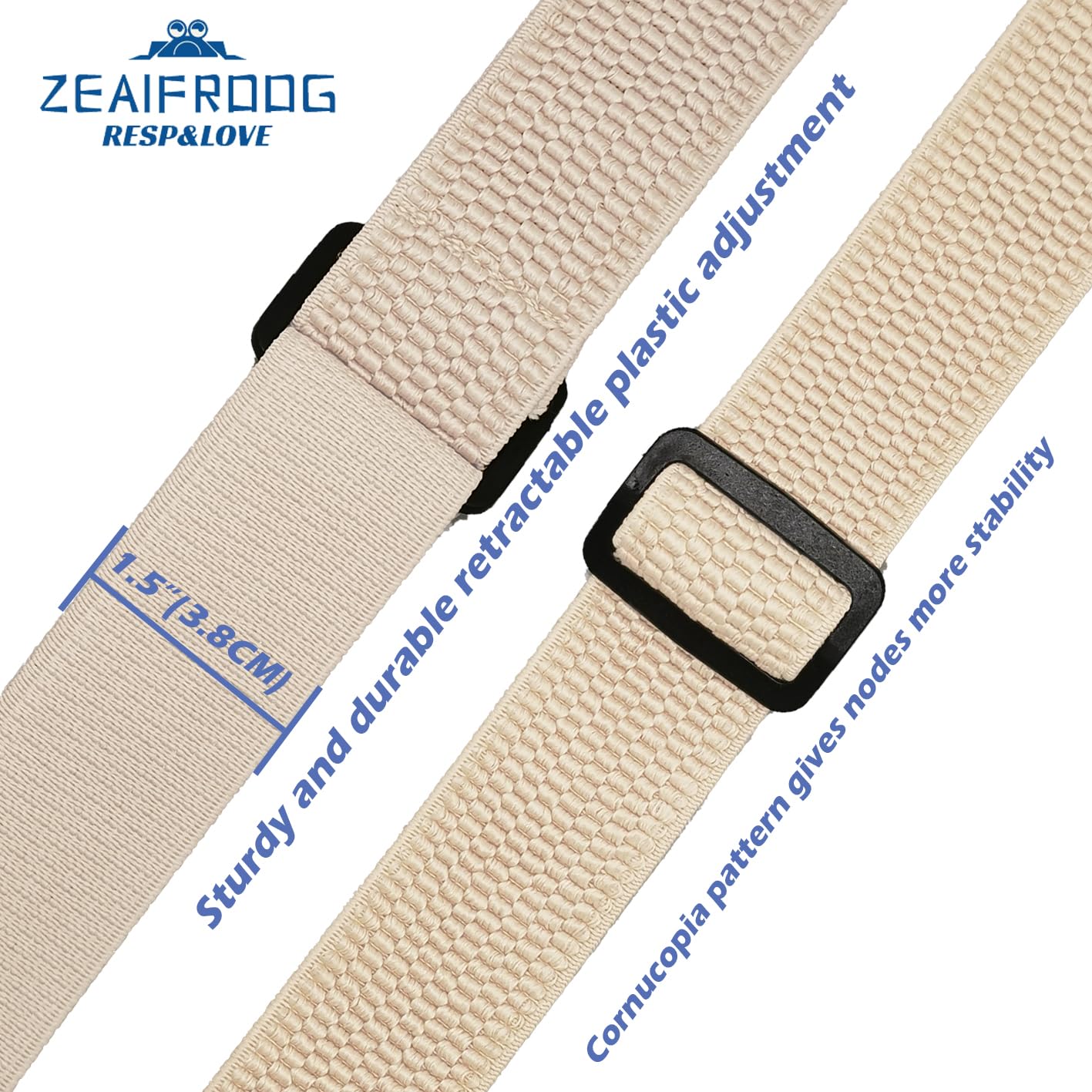 ZEAIFROOG Heavy Duty Suspenders for Men With Strong Plastic Clips Security Check Friendly.X-Shaped 1.5" Wide Khaki Men's Suspenders for Jeans or Pants
