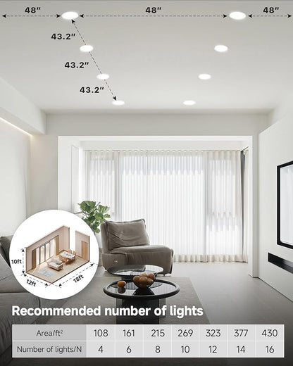 Ensenior 4 Pack 4 inch 5CCT LED Gimbal Led Recessed Light with Junction Box, 360°+90° Adjustable Directional Eyeball Lighting, Dimmable, 2700K/3000K/3500K/4000K/5000K, 950LM, 10W=85W-ETL&FCC