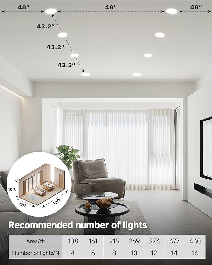 Ensenior 6 Pack 4 inch 5CCT LED Gimbal Led Recessed Light with Junction Box, 360°+90° Adjustable Directional Eyeball Lighting, Dimmable, 2700K/3000K/3500K/4000K/5000K, 950LM, 10W=85W-ETL&FCC