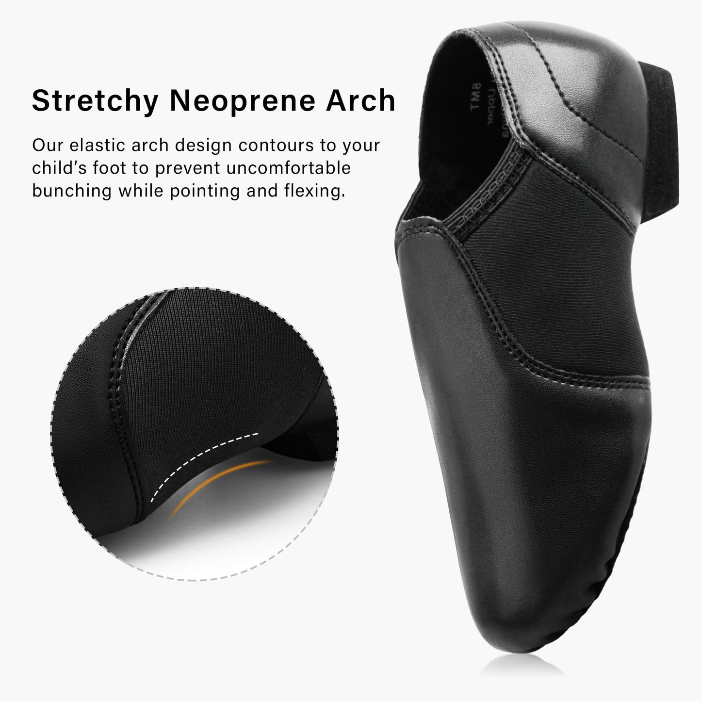Stelle Jazz Shoes for Girls and Boys PU Leather Slip-On Jazz Dance Shoes (Toddler/Little Kid/Big Kid)(SJ06-Black,12ML