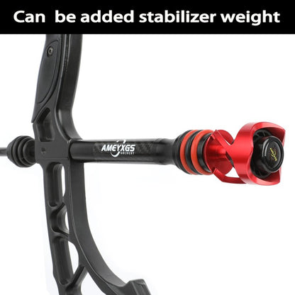 AMEYXGS 6/8/10/12 Inch Archery Bow Stabilizer Carbon Fiber Balance Bar Rod Side Rod Stabilizer Dampen Weight for Compound Bow Recurve Bow Accessory (Black, 12 Inch)