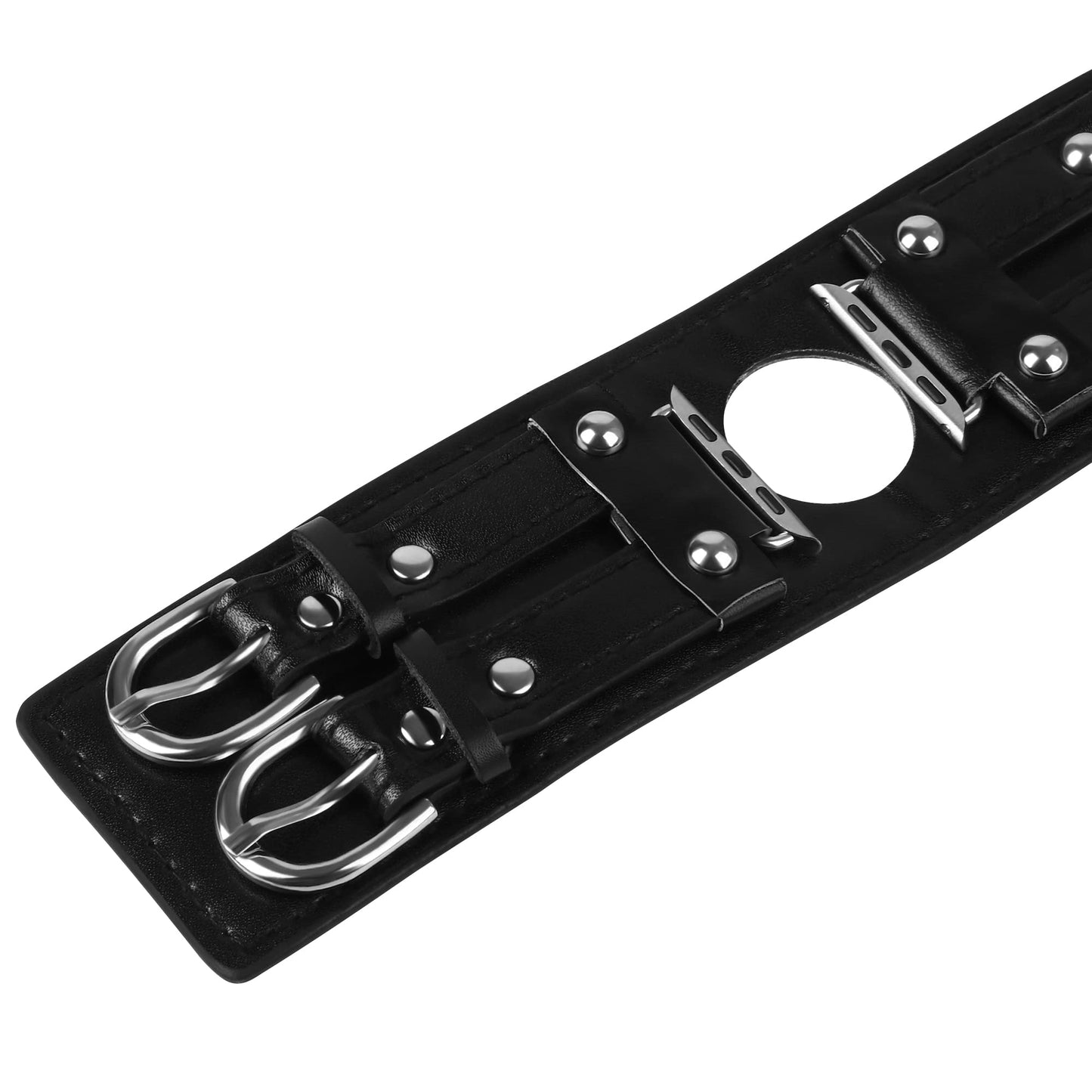 VIQIV Leather Bangle Watch Band for Apple Watch Series 8, 7, 6, 5, 4, 3, 2, 1, 8.5"-160mm