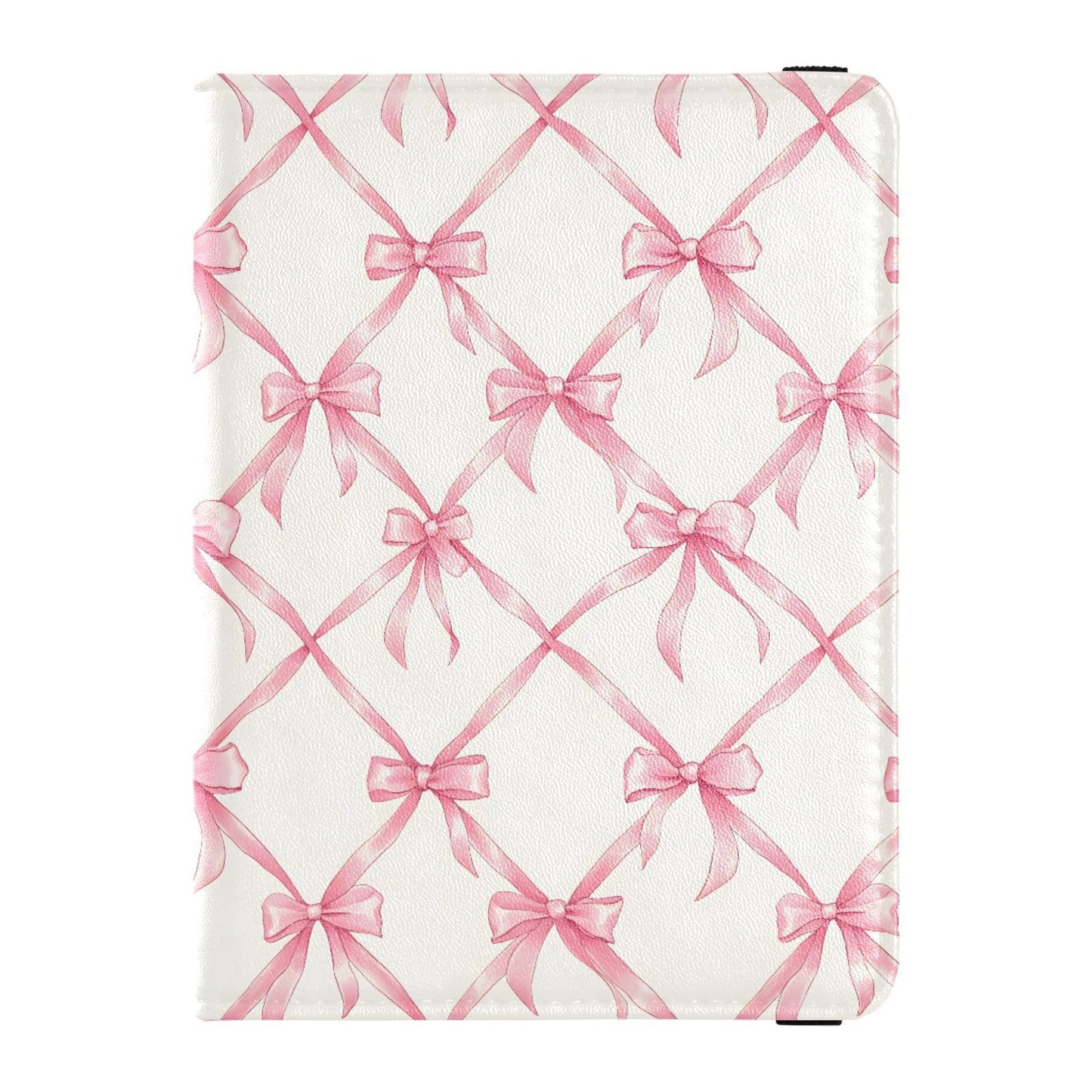 zyrtty Passport Holder, Pink Bow Plaid Pattern Passport Cover Travel Wallet with Credit Card Slots Rfid Wallet Waterproof Documents Organizer Women Men