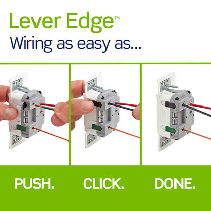 Leviton Lever Edge Rocker Slide Dimmer Switch for LED/Incandescent Bulbs, 150 Watt, Single Pole or 3-Way, ESL01-1LW, White