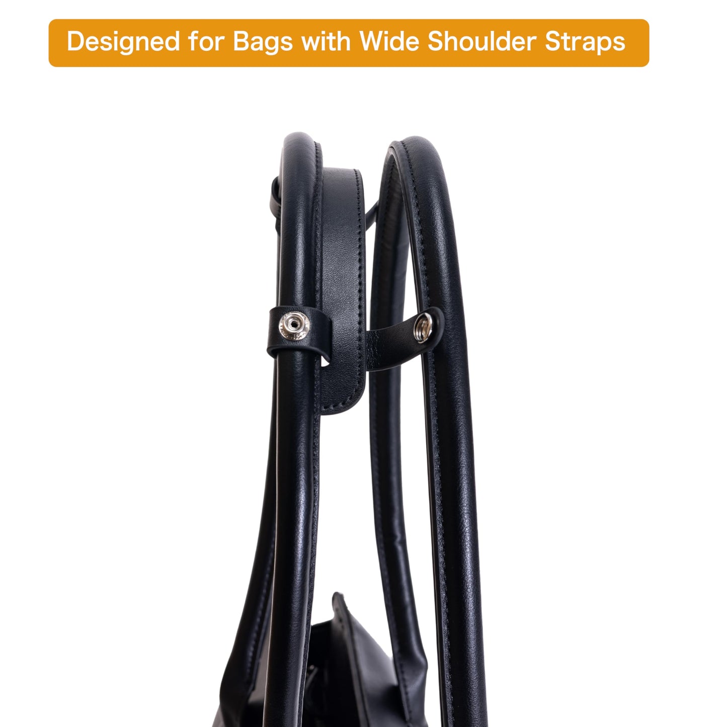 Shoulder Strap Pad Compatible with Tote Bags, Handbag Accessories, Upgraded Anti-Slip Cushion, Leather Strap Pad, Pressure Relief –Wide Strap Version Black