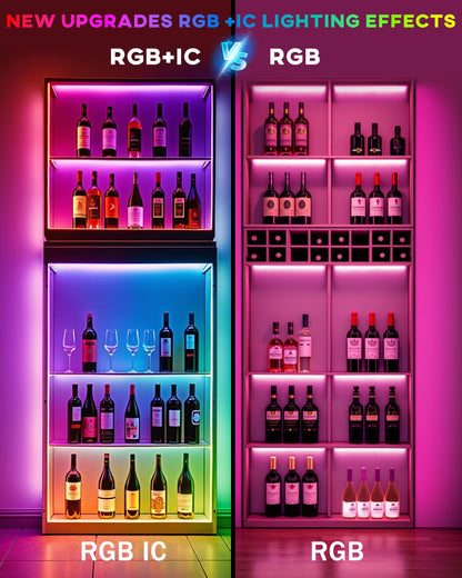 Keiurot 4 Pre-Cut RGB LED Strip Lights with App Remote Control, 5V USB