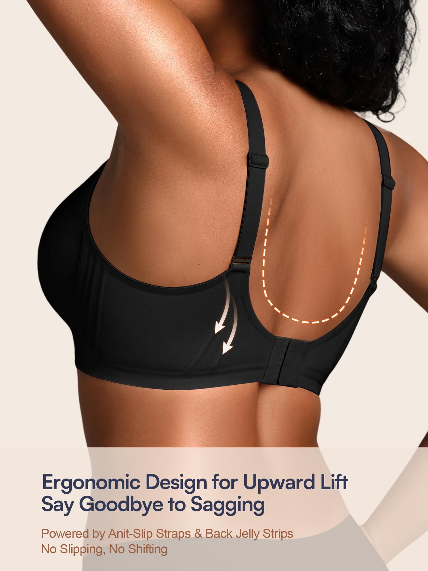 Wireless Jelly Bras for Women No Underwire with Support - S-2XL Seamless Bralettes Everyday Comfort Tshirt Padded Bra