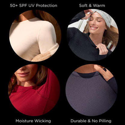 Cuddl Duds Womens Heavyweight Fleece 2 Piece Long Sleeve Thermal Underwear Set – Shirt & Leggings Base Layer for Cold Weather – Winter Clothing Long Johns Lounge Sets for Women, White, S