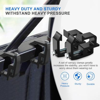 moveland 8 PCS Camper Shell Clamps - Heavy Duty Truck Topper Clamps - No Drilling Required Truck Cap Clamps for Chevy Silverado Sierra/Dodge Dakota Ram 1500 2500 3500, F150 F250, Titan, Tundra