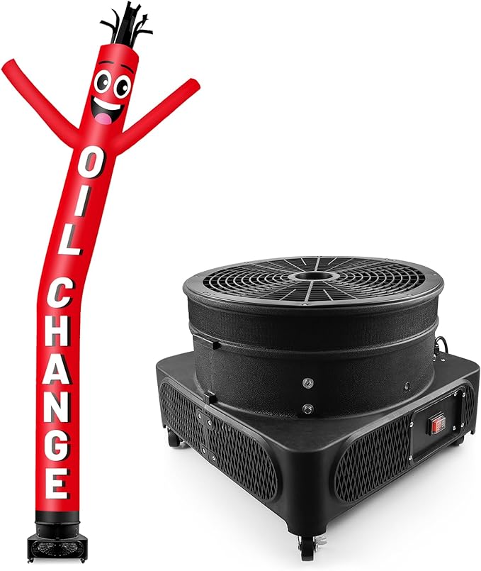 20FT Tall Inflatable Tube Man Oil Change Wacky Wavy Dancing Guy with 1.5 HP Weather-Resistant Blower (18''Diameter) for Outdoor Decoration Advertising Business Promotion