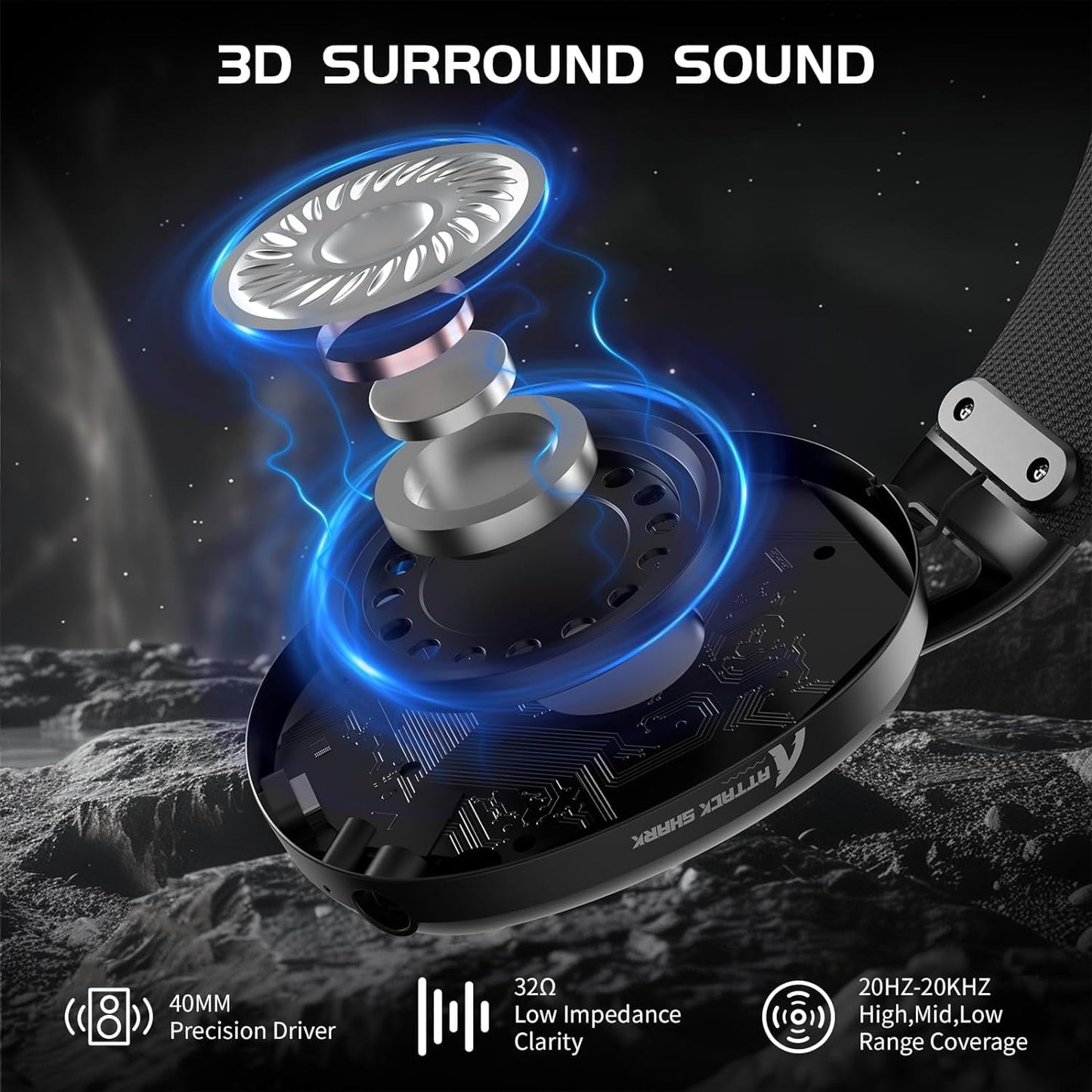 ZIYOU LANG L80 Wireless Gaming Headset Ultralight Over Ear with 2.4Ghz USB C&A Dongle/Bluetooth 5.3/3.5mm Wired Detachable Mic Stereo Sound 600mAh Battery for PC Mac PS4 PS5 Switch Win Gamer(Black)