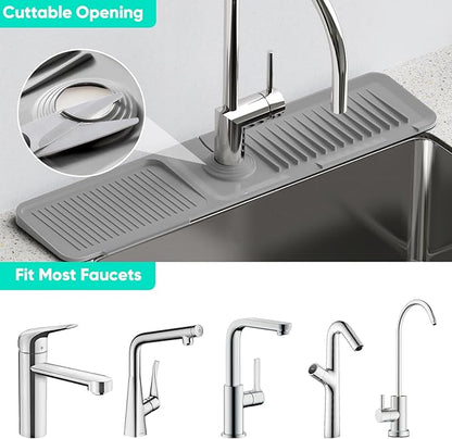 24 Inch Longer Faucet Mat for Kitchen SinkBathroom Kitchen Sink Splash Guard
