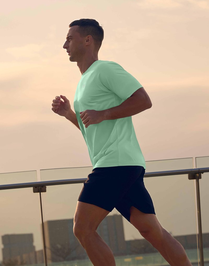 G Gradual Men's Athletic Workout T-Shirts Moisture Wicking Cooling Running Shirts Short Sleeve Performance Tee for Gym Tennis(Mint Green,XXL)