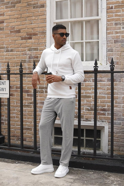 COOFANDY Men's Cotton Sweatpants Open Bottom Jogging Pants Casual Jersey Pants with Pockets Grey