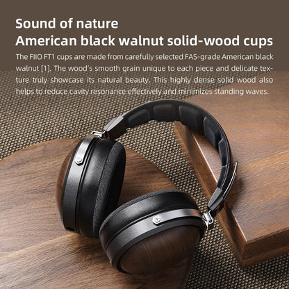 FiiO FT1 32Ω Large Dynamic Driver Headphones with Solid Wood Cups