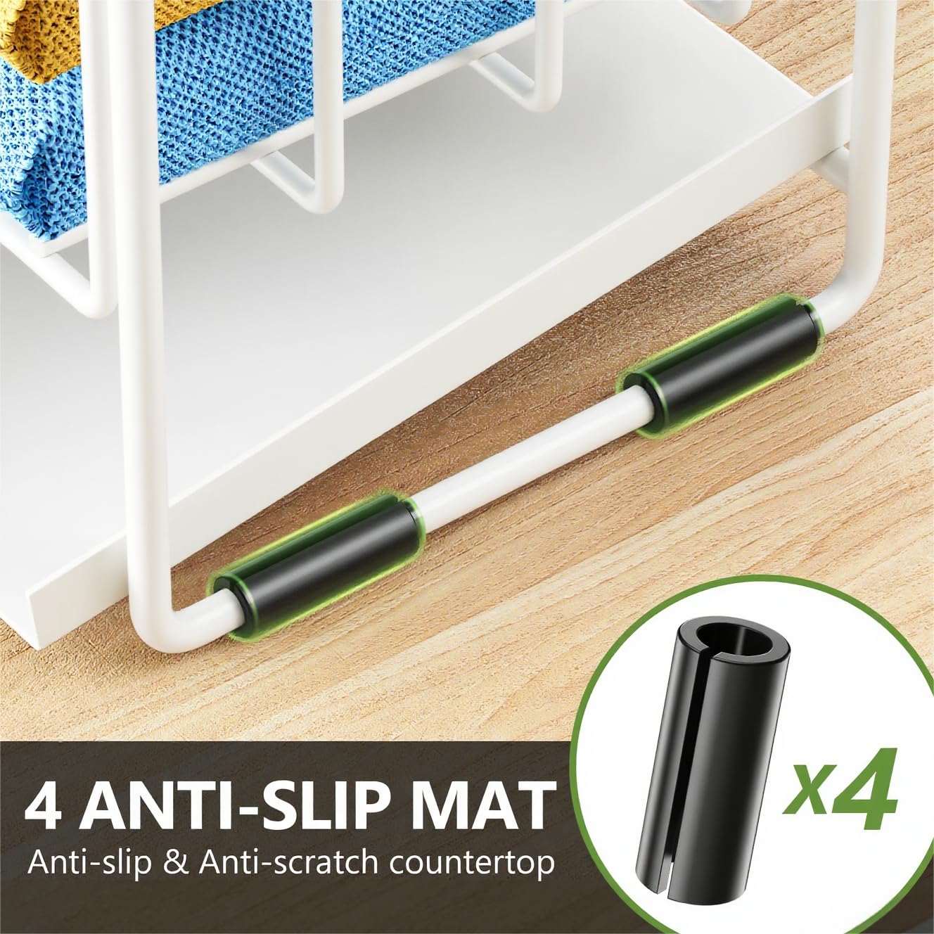 Cisily 2-Tier Kitchen Sink Caddy Organzier Rack with Flexible Dish Brush Holder, Sponge Holder for Kitchen Sink Countertop Organization Storage,Home Decor Accessories Essentials Stainless Steel