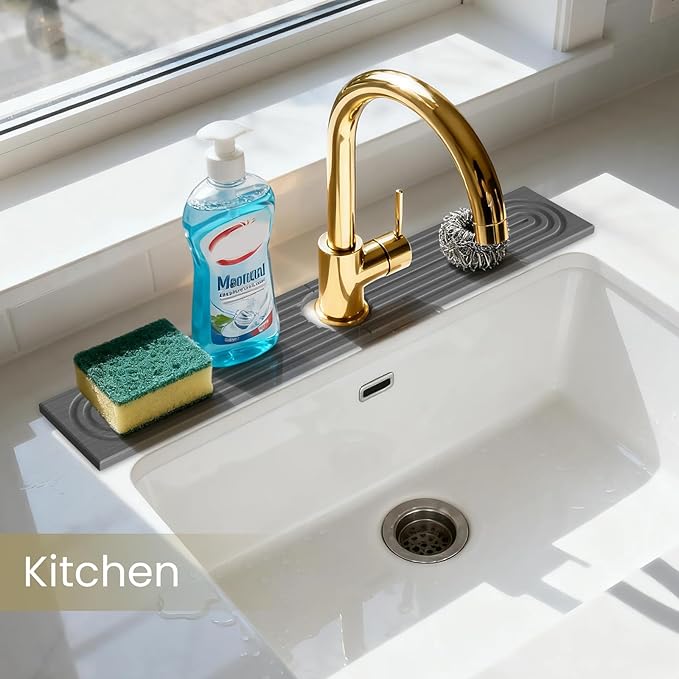 Faucet Mat for Kitchen Sink -Diatomite Stone Drying Mat for Kitchen Counter &
