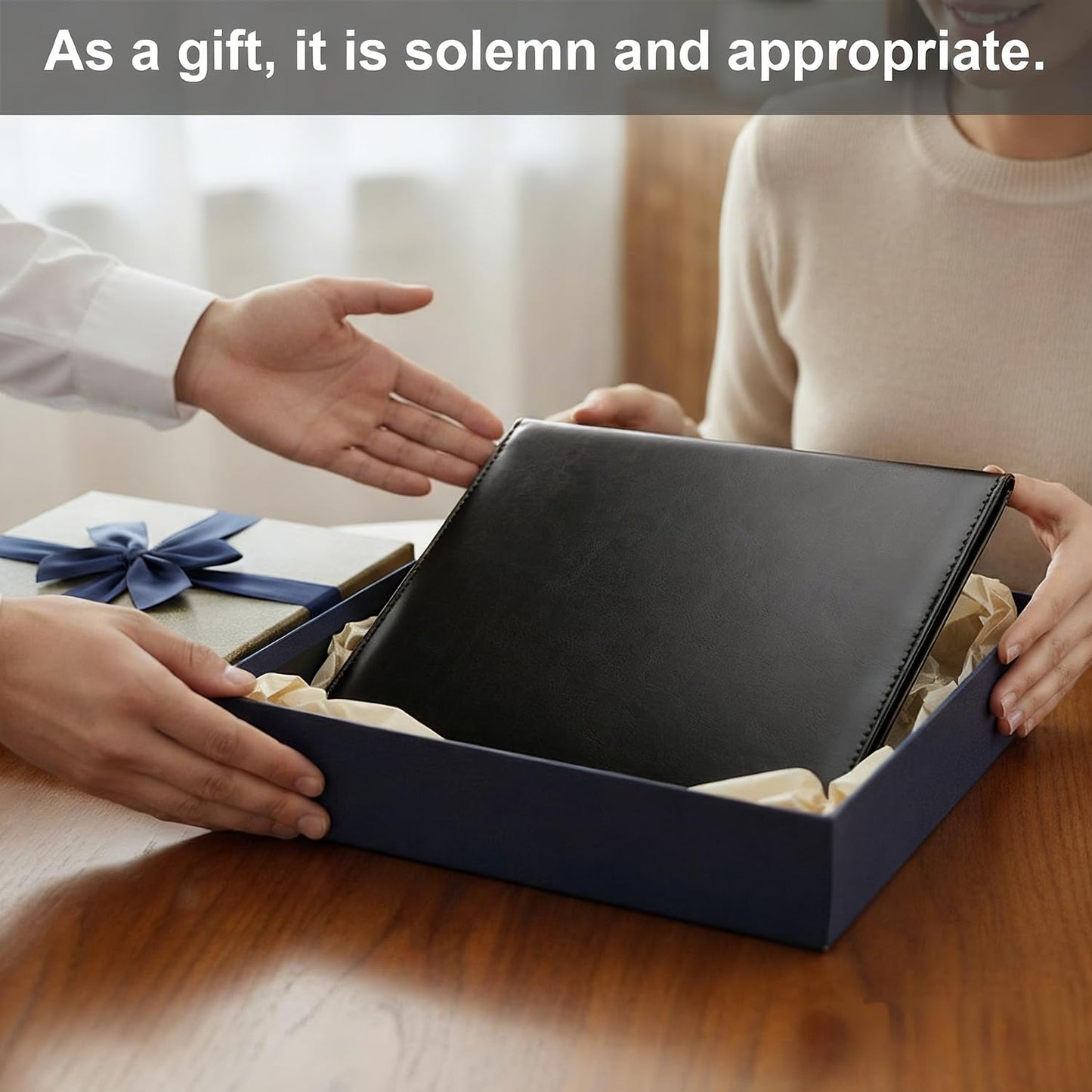 Diploma Cover 8.5 x 11 Leather Folder Certificate Holders for Letter-Sized Award Padded Cover - Black Leather