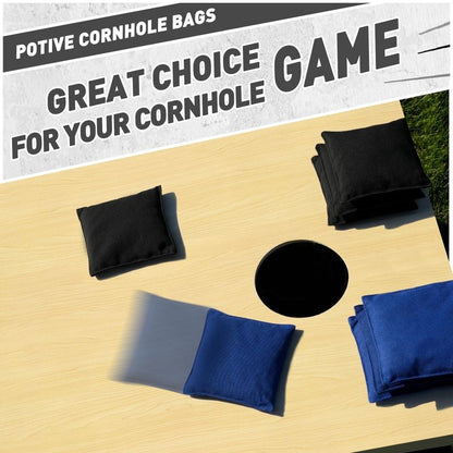 POTIVE Cornhole Bags Set of 8 Regulation Corn Hole Bean Bags for Cornhole Game, Professional Weather Resistant Corn Hole Bags with Tote Bag