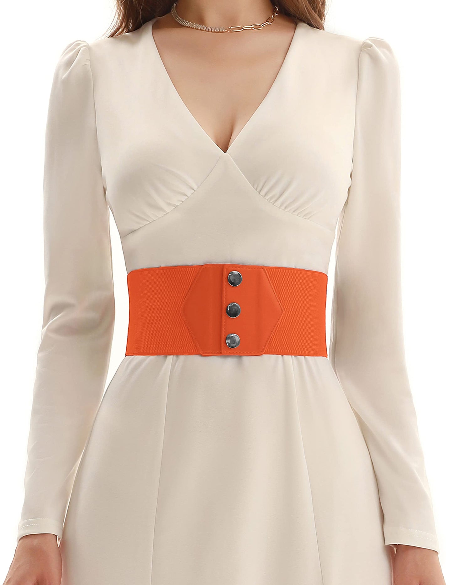 GRACE KARIN Women's Elastic Belt Stretchy Wide Belts for Women Dresses Corset Belts Retro Wide Cinch Belt M