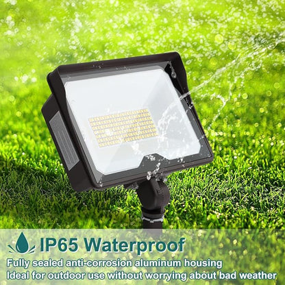 kadision 55W LED Flood Light with Dusk-to-Dawn Photocell, 3000K/4000K/5000K Selectable, 120V 6600lm IP65 Waterproof Knuckle Mount Outdoor Security Lights, ETL Listed