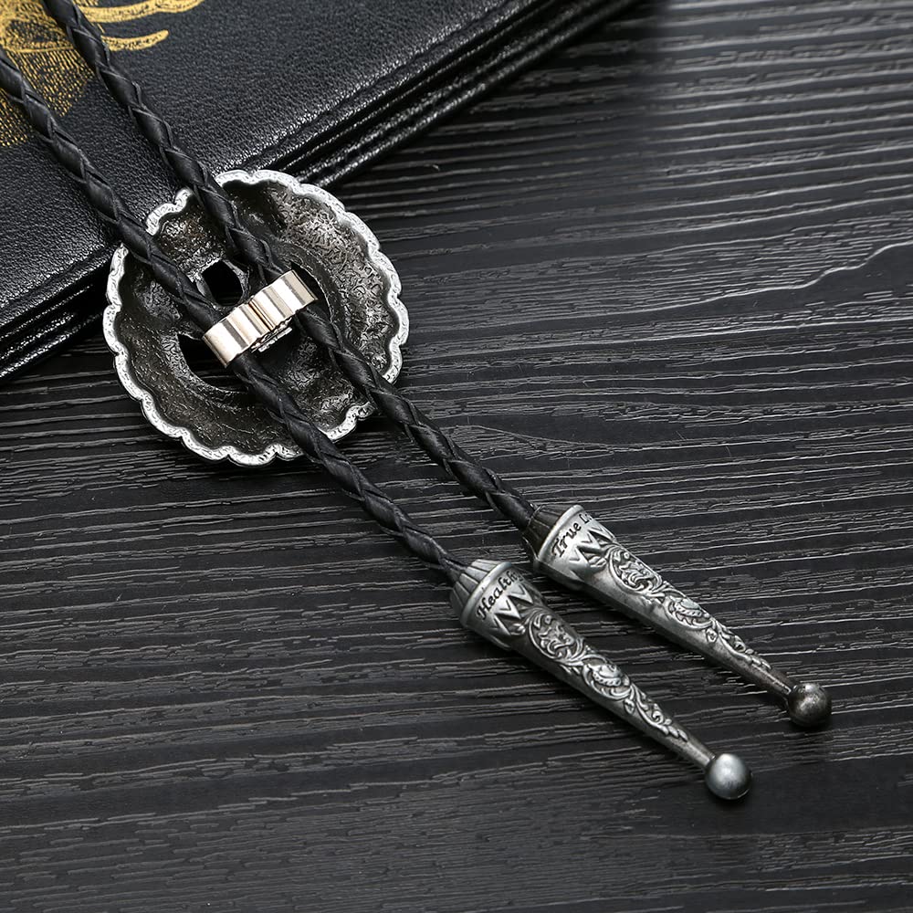 HUABOLA CALYN Bolo tie, Native American Elk Bolo Tie Rodeo Cowboy Leather Necktie Western Necklace Costume Accessories for Men Women