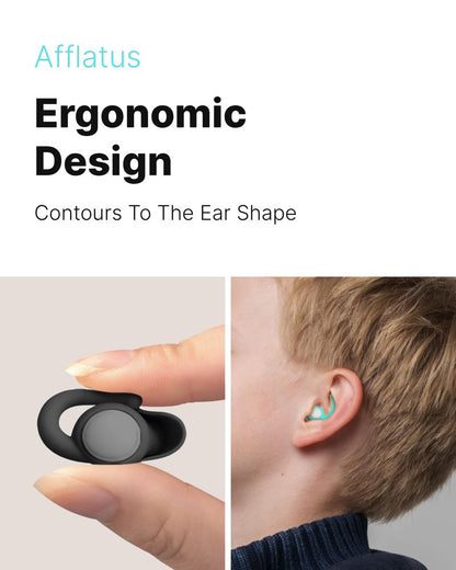 Afflatus Ear Plugs for Sleeping Noise Cancelling, 2 Pairs (S+L) Comfortable Reusable Noise Reduction Ear Plugs, Earplugs for Sleep, Snoring (Pure Black)