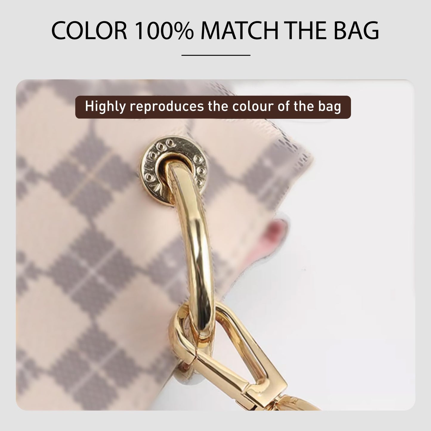 OAikor Genuine Vachetta Leather Shoulder Strap Short Purse Strap Replacement for Lv Graceful Speedy Alma and Dauphine Tote Handbags,Not Adjustable 24.8" Long/0.7''Width, Beige