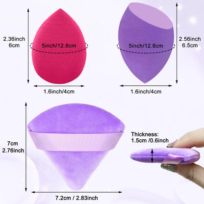 6+6 Professional Makeup Sponge Set,2.76 inch Portable Soft Sponge Setting Face Puffs,Multicolor Makeup Blending Sponge Cosmetic Applicator for Loose Powder,Liquid,Facial Makeup Tools（Pink)
