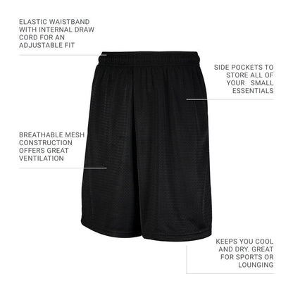 Russell Athletic Men's Mesh Pocket Short, Maroon, Large