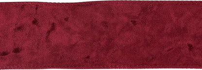 MEEDEE Burgundy Velvet Ribbon 2.5 inch Crushed Velvet Christmas Ribbon 10 Yards for Christmas Tree Decoration, Wreath Supplies, Crafts Bow, Gift Wrapping, Wedding Decor and Accents