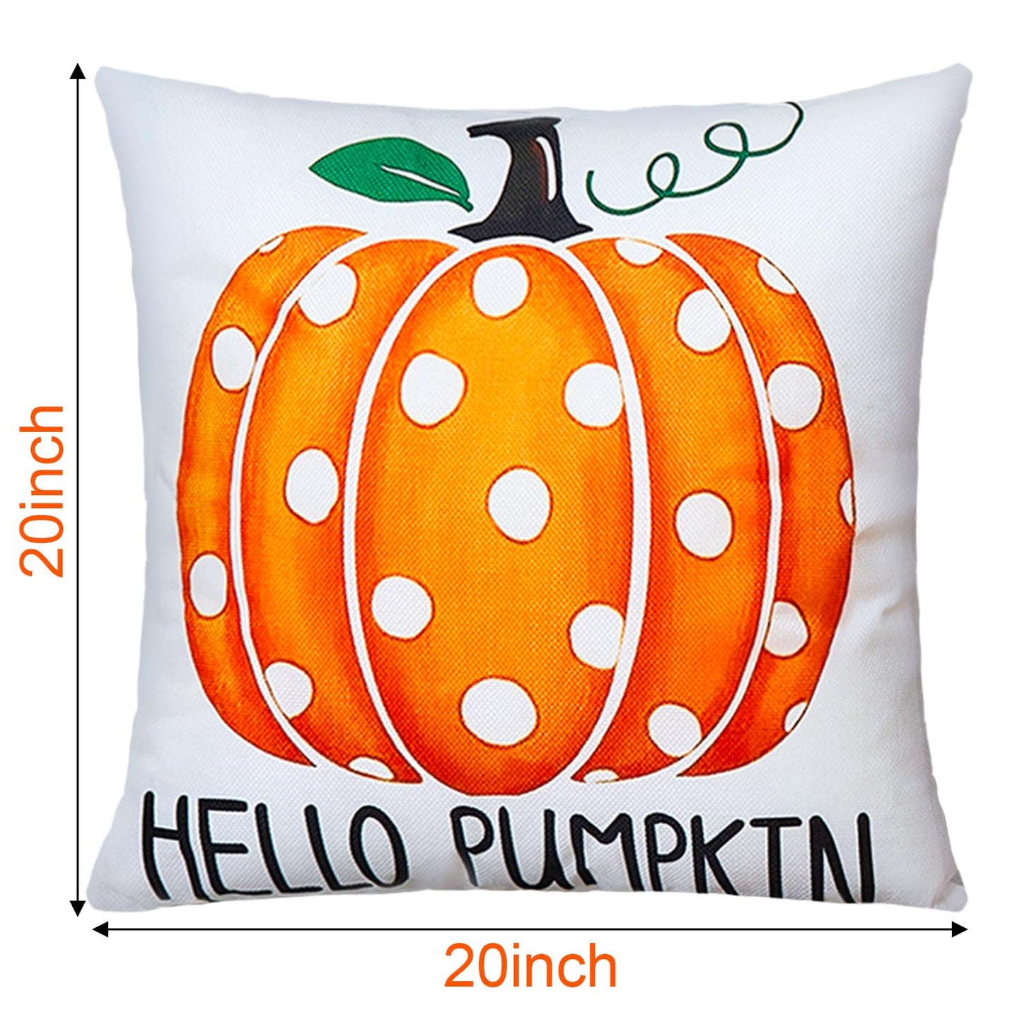 Fall Decorations Set Of 4 Double-Sided Print Fall Pillow Covers with 8 Cute Autumn Decor Patterns, Elegant Invisible Zipper, 20" x 20" Soft Linen Throw Pillow Covers for Outdoor & Indoor Use