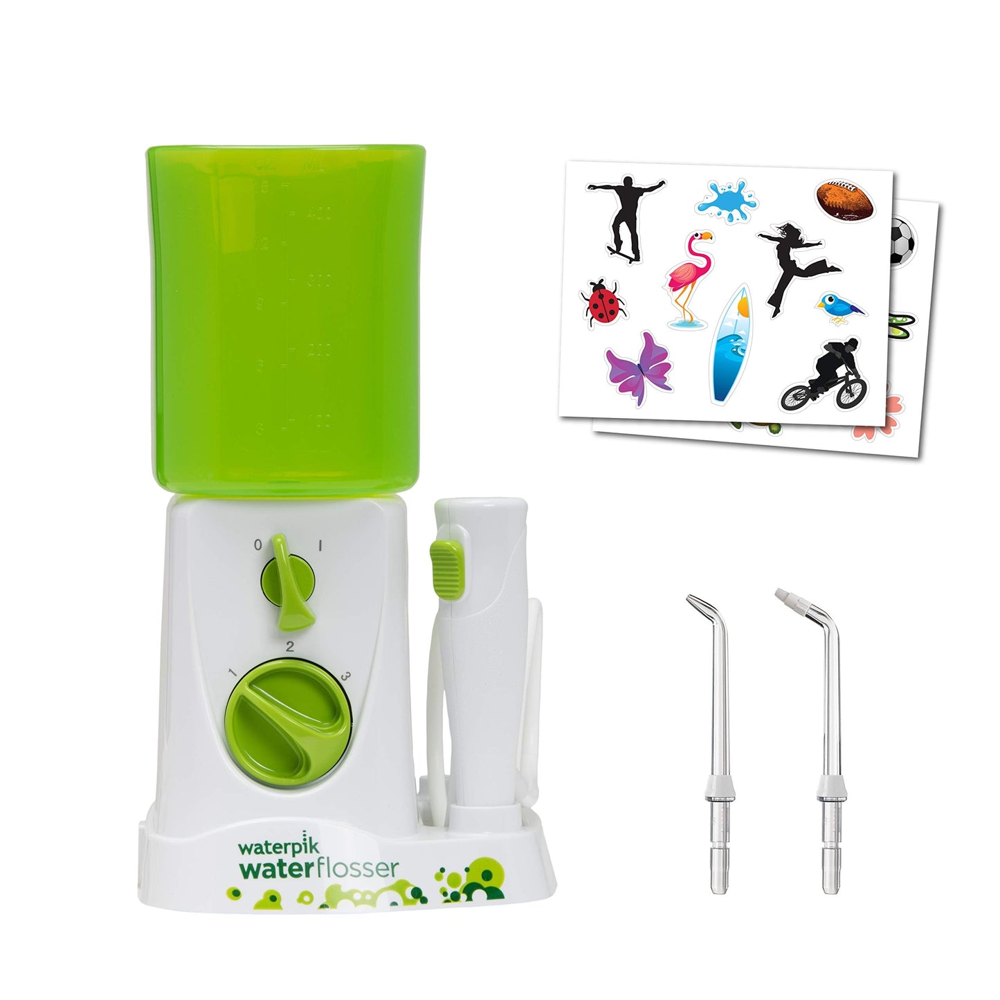 Waterpik Water Flosser for Kids, Countertop Water Flosser for Children and Braces, WP-260, Green