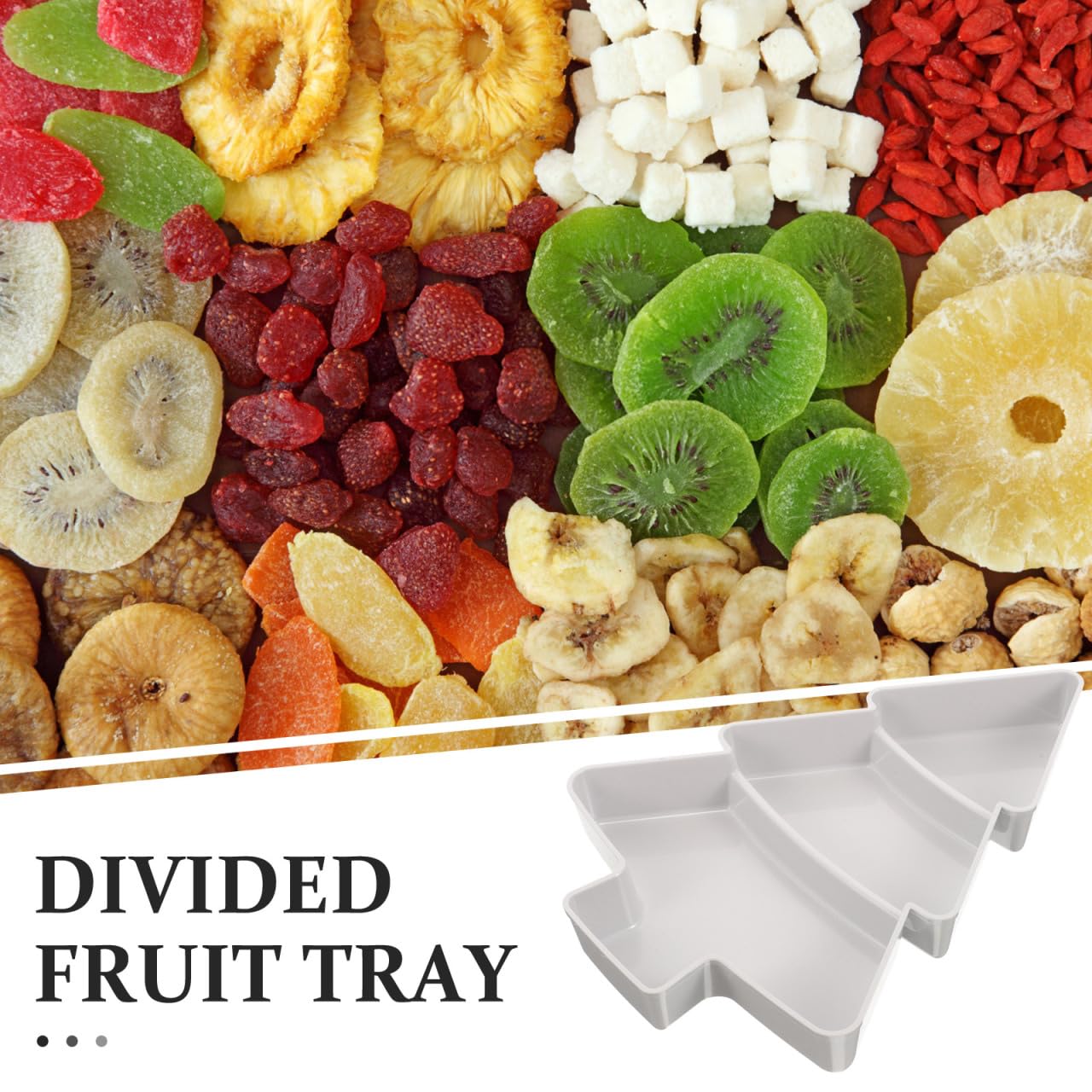 Christmas Tree Shaped Platter Divided Serving Tray Christmas Candy Dish Snack Serving Plate Fruit Nuts Desserts Container Food Platter for Holiday Party Decorations