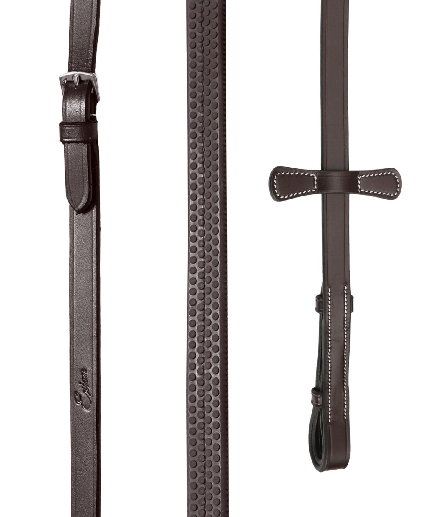 ExionPro Anatomical Snaffle Jumping Bridle for Horses with Removable Flash Noseband & Rubber Reins – Premium Vegetable-Tanned Leather, SS Buckles, Padded MonoCrown, Designer Stitching