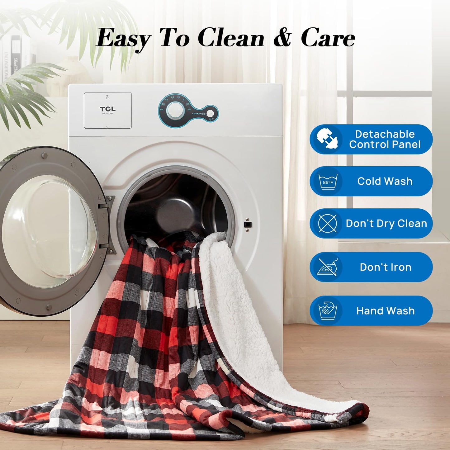 Westinghouse Heated Throw Blanket, Flower Jacquard Electric Blanket Throw with 6 Heating Levels and 2-10 Hours Auto-Off, Flannel to Sherpa Super Cozy Heated Blanket, Machine Washable (50" x 60" Beige)