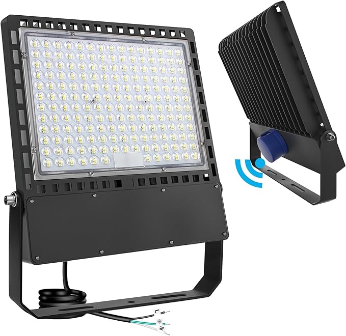 STASUN 400W 60000LM LED Flood Stadium Light with Photocell, 100-277V Dusk to Dawn Outdoor Lighting, 5000K Daylight, IP67 Waterproof, ETL Certified for Sport Courts Arena Parking Lot