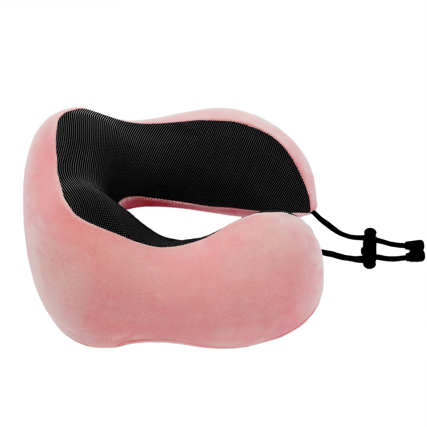 Memory Foam Travel Pillow, Neck Pillow with 360-Degree Head Support, Comfortable and Lightweight, Ideal for Sleeping on Airplane, Car, Train, Bus and Home Use, Comes with Storage Bag (Black)