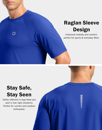 G Gradual Men's Athletic Workout T-Shirts Moisture Wicking Cooling Running Shirts Short Sleeve Performance Tee for Gym Tennis(Royal Blue,3XL)