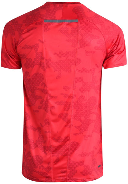 Spyder Mens Active Shirt - Crewneck Dry Fit Mens Workout Shirts Short Sleeve Camo Fitted Athletic Gym Shirts for Men, Size Medium, Spyder Red