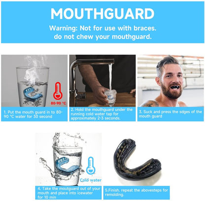 2 Pack Football MouthGuard with Straps and Case,Kid Mouth Guard Youth Football Mouthpiece,Kid Sports Mouth Guard for Boxing, Basketball, MMA, Lacrosse,Hockey,MouthGuard for Kid&Youth