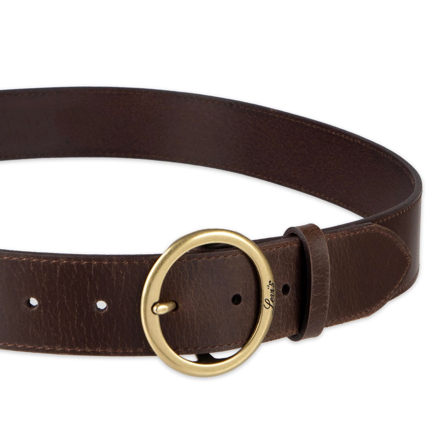 Levi's Women's Round Centerbar Sliding Loop Belt, Dark Brown, X-Large
