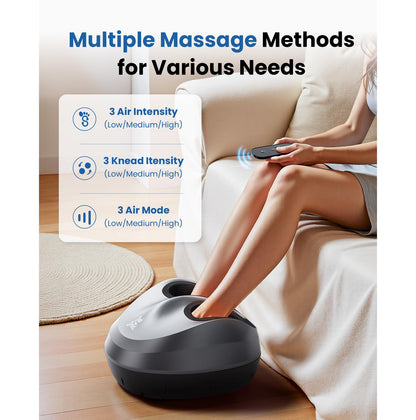 BOB AND BRAD Foot Massager Machine with Heat and Remote, Fits up to Men Size 14, Electric Shiatsu Deep Kneading Foot Massager, Relieve for Plantar Fasciitis and Neuropathy Pain