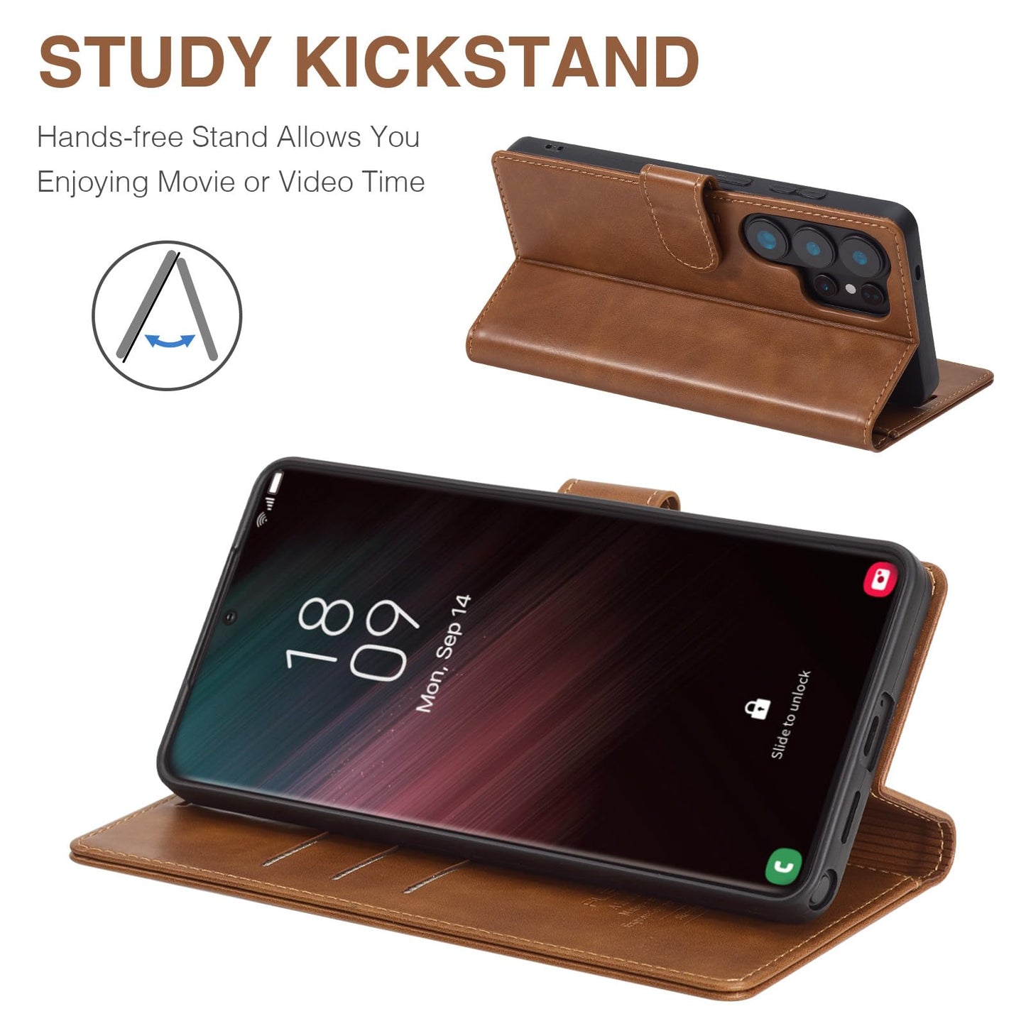 FLIPALM Wallet Case for Samsung Galaxy S26 Ultra 6.9", RFID Blocking Credit Card Holder, PU Leather Folio Flip Kickstand Protective Shockproof Cover for Galaxy S26 Ultra (Grayish-Brown, S26 Ultra)