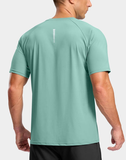 G Gradual Men's Athletic Workout T-Shirts Moisture Wicking Cooling Running Shirts Short Sleeve Performance Tee for Gym Tennis(Jasmine Green,XXL)
