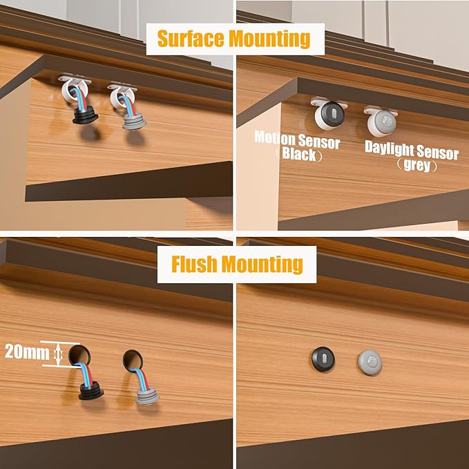 Intelligent Motion Triggered LED Stair Lighting Kit KMG-3233, 40" Cuttable LED Strip Light for Indoor LED Stair Lights (Warm White 3000K,18 Stairs)