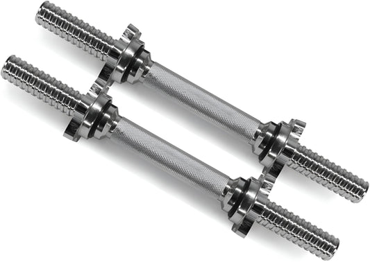 Yes4All Dumbbell Handles with Collars Standard for 1-inch Plates Weight Set (Chrome, Set of 2)